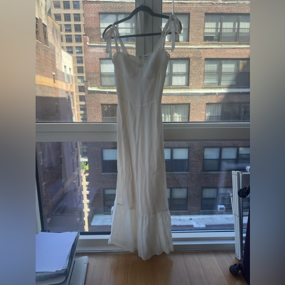 Reformation Maxi Dress in White/Cream